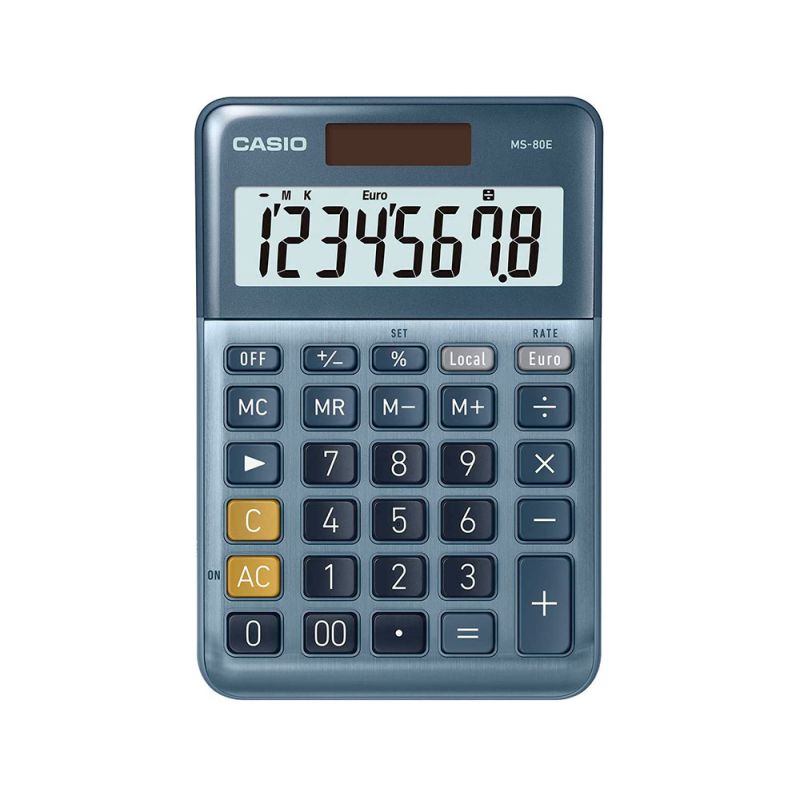 Casio MS-80E Calculatrice de bureau bleu Casio MS-80E Calculatrice de bureau bleu